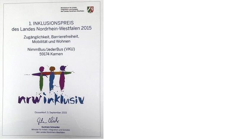 VKU – Projekt „JederBus“ Inklusionspreis Auszeichnung